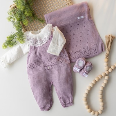  Saída de Maternidade Taylor Perolada - Lilás